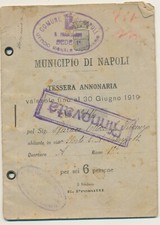 1918 NAPOLI TESSERA ANNONARIA