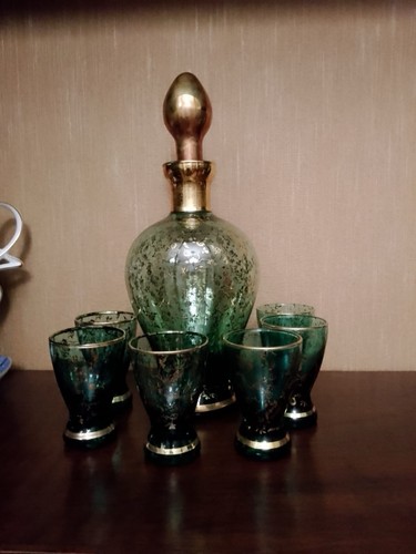 Set bottiglia verde con - set,