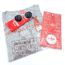 CAMPARI SODA SET PUBBLICITARIO UNISEX CON T-SHIRT , OCCHIALI E POST IT