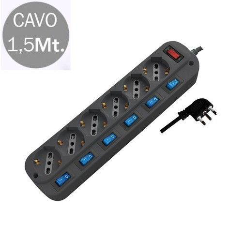 Multipresa elettrica nera - multipresa,
