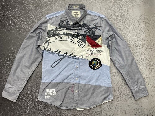 Camicia uomo desigual blu - camicia, da