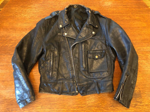 Giacca moto pelle - , vintage