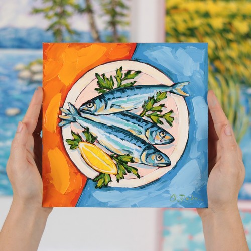 Sardine dipinte mano - dipinte,