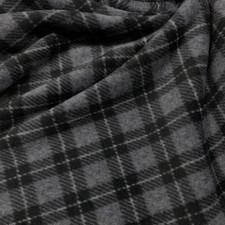 Tessuto Pile Scozzese Grigio Nero 20 Cm 4743