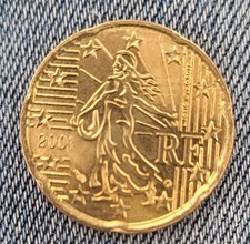 Francia moneta 20 centesimi di euro 2001 rara