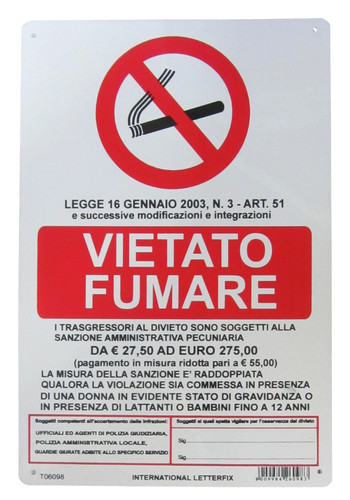 Cartello vietato fumare - vietato,