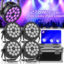 4pz Faretto Par 270W LED DMX 18LED Par Faretto RGBW Stage Show con Flightcase