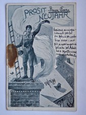 PROSIT NEUJAHR BUON ANNO spazzacamino chimney sweep Schornsteinfeger cartolina