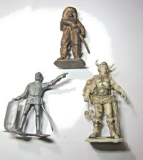 Lotto 3 soldatino vichingo Cané moschettiere guerriero medioevale con scudo rari