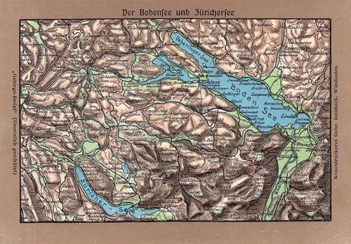 Cartolina svizzera mappa lago - svizzera,