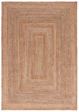 Tappeto Moderno ecosostenibile, 100% Juta Naturale Juta Frame - 120x60 (Galleria
