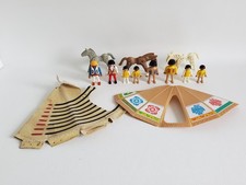 Playmobil Indiens Western Vintage Lot Figurines Chevaux, Tentes, Tipi, Far-West