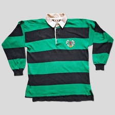 Benetton Rugby 90s Vintage Polo Jersey Size M Made In Italy Green Blue