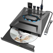 Unità DVD per Portatile USB-C Portatile Masterizzatore CD DVD +/-RW-ROM Lettore di Schede SD