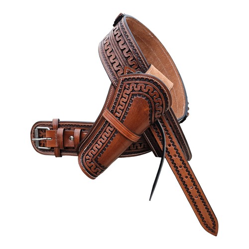 Western leather gun holster - leather,