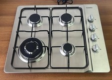 ** EXPO Piano cottura 4 fuochi Gas 60 cm Acciaio Inox, Wok