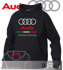 FELPA HOODIE STAMPA AUDI RACING TEAM ITALIA A3 A4 A5 A6 RS POLO TSHIRT COL. N