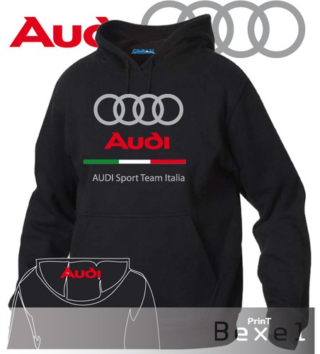 Felpa hoodie stampa audi - felpa,