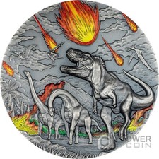 ESTINZIONE DINOSAURO Furia della Natura 2 oz moneta argento 10$ Palau 2024