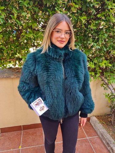 Bomber giacca pelliccia volpe - bomber,