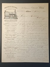 fattura Deposito macchinari Bale & Edwards Sassari 1890