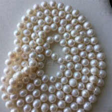 Collana di perle bianche 100"