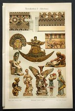 1889 ANTICA.CROMOLITOGRAFIA =TERRACOTTE ANTICHE I=Terrakotten Altertum I= Meyers