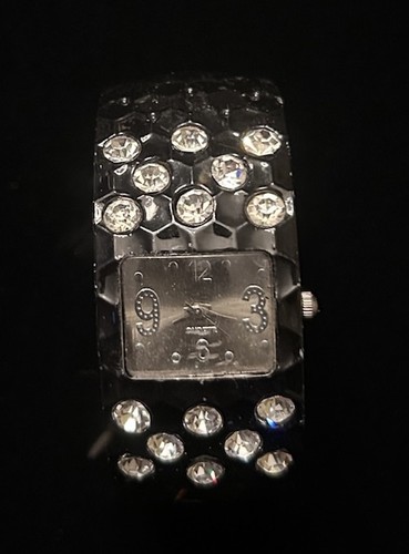 Orologio nero argento zirconi - orologio,