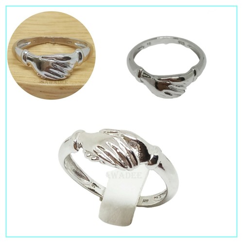 Anello argento mani santa - in,