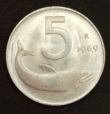 5 LIRE DOLPHIN 1969 FDC 1