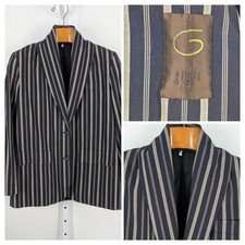 Giacca blazer collo scialle passerella Romeo Gigli vintage anni 90 Y2K oversize Italia blu