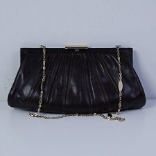 Borsa spalla pochette in pelle vintage marrone catena oro Cristina Premio Oscar