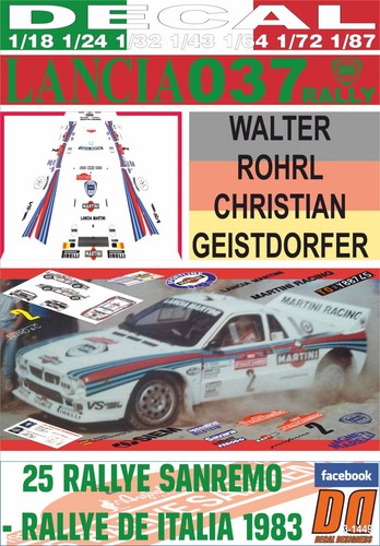 Decal lancia 037 - 037, rally