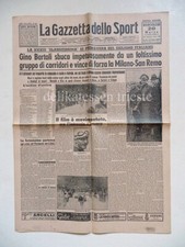GAZZETTA DELLO SPORT 1940 CICLISMO Gino Bartali Milano San Remo Rino Parenti 69