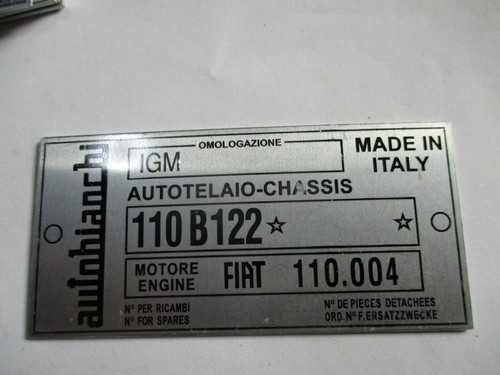Targa plate telaio - id-plate,