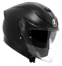 CASCO HELMET MOTO FIBRA 22.06 AGV K5 JET EVO MONO NERO OPACO MATT BLACK TG L