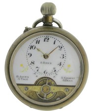 Orologio da tasca Hebdomas movimento 8 giorni con quadrante bianco 1890 circa - Ø50mm