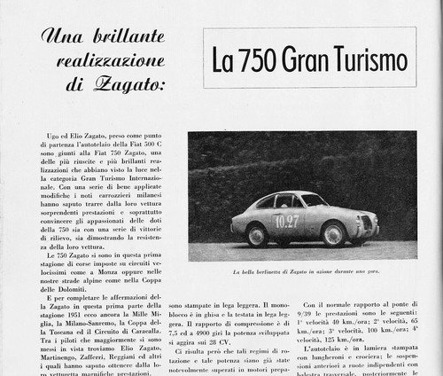 Articolo 1951 auto fiat - fiat, 750