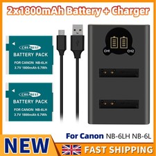 2x NB-6L NB-6LH batteria +