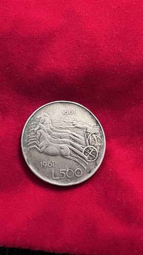 Moneta argento 500 lire - moneta,
