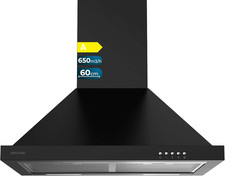 Cappa Estrattore 60 Cm Piramidale Bolero Flux PM 606500 Black A. Motore 165 W, F