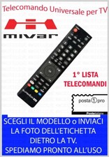 TELECOMANDO UNIVERSALE per TV MIVAR - SCEGLI MODELLO 1° LISTA