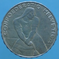 SVIZZERA 5 FRANCHI 1939 B