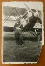 FOTO AEREO DA ADDESTRAMENTO ITALIANO CON PILOTA REGIA AVIAZIONE MILITARE ANNI 30