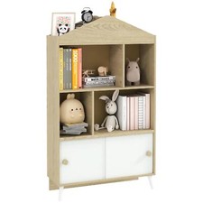 Libreria per Bambini in Legno 80x30x140.5 cm Bianco/Legno WTJ49O DecHome
