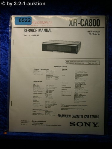 Sony manuale servizio xr - sony,