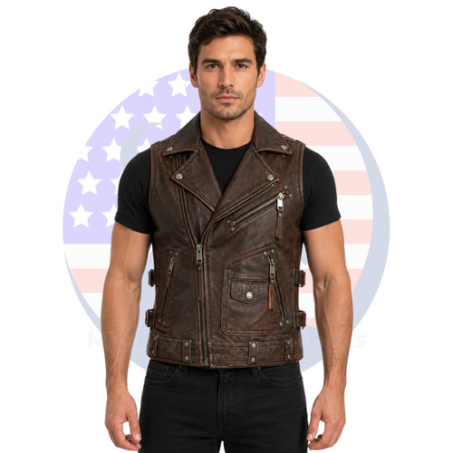 Gilet uomo vintage marrone