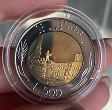 REPUBBLICA ITALIANA 500 LIRE 1991 QUIRINALE BIMETALLICA PROOF UNC
