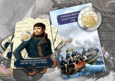 MALTA 2 EURO 2023 NAPOLEONE BONAPARTE E I FRANCESI IN MALTA  FDC BU COINCARD