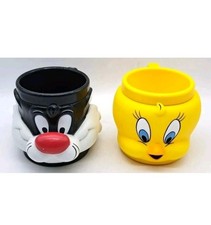 2 TAZZE/TAZZA GATTO SILVESTRO/TITTI TWEETY BIRD-LOONEY TUNES-WARNER BROS-MUG CUP